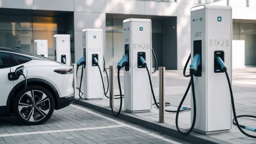 Stacje ładowania samochodów elektrycznych Poznań 2 elektryk na stacji ładowania